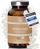 QIDOSHA® Spermidin aus Weizenkeimextrakt, 180 Kapseln im Apothekerglas, 660 mg/Kapsel, davon 1,6 mg Spermidin, 100% pflanzliche Spermidin-Quelle, vegan