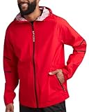 Spyder Herren Regenjacke - Wasserdichter leichter Pongee Windbreaker Regenmantel mit verstellbarer Kapuze (Größen S-XXL), Spyder Rot, XL