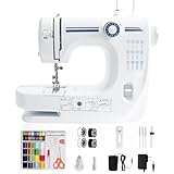 GraceGlow Nähmaschine für Anfänger and kinder, 12 Stichprogrammen kleine nähmaschinen mit LED-Licht, Mini nähmaschines tragbare elektrische Nähmaschine mit Fußpedal & Nähset