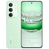 realme 14x 5G-Smartphone, 18 GB Dynamic RAM, 256 GB ROM, augenschonendes 120-Hz-Display, 50-MP-Kamera, 5000-mAh-Akku, Stoßfestigkeit in Militärqualität, Octa-Core, Grün (ohne Adapter)
