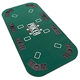 Faltbare Tischauflage Casino Pokertisch Pokerauflage Holzverstärkt klappbar 200 x 90 cm Chiptray Getränkehalter Black Jack Texas Holdem
