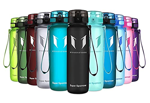 Super Sparrow Trinkflasche - Tritan Wasserflasche - 1000ml - BPA-frei - Ideale Sportflasche - Sport, Wasser, Fahrrad, Fitness, Uni, Outdoor - Leicht, Nachhaltig