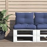 Homgoday Palettenkissen-Set Palettenauflage Sitzkissen Palettensofa Palettenkissen Palettenpolster Gartenkissen Palettenmöbel Gartenmöbel Marineblau 60x38x13 cm Stoff