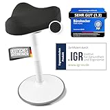 Vina Home® SH-01S Bürohocker Ergonomisch [IGR Zertifiziert] | Sitzhocker ergonomisch höhenverstellbar [47-65 cm]| Ergonomischer Hocker für Arbeit & Freizeit | Schwingeffekt [rutschfest] (Schwarz)