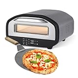 GOURMETmaxx elektrischer Pizzaofen mit Pizzaheber | Touchdisplay, Timerfunktion, 7 Programme & DIY Modus | Pizzamaker bis max. 430 °C | Minibackofen für Pizza, Flammkuchen & Co.