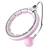 PROIRON Smart Hula Hoop Reifen Erwachsene, Hula Hoop mit Gewicht Kugel, Hoola Hoop zum Abnehmen für Anfänger Hula Hoopers Gewichtsverlust, 16 schnell abnehmbare Segmente（Rosa）
