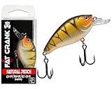 Wild Devil Baits Fat Crank Wobbler Hardbait Crankbait Kunstköder Raubfisch Köder Barsch Hecht Zander (Natural Perch)