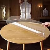 GYYFQH Tischdecke Transparent Rund,Tischfolie Rund Matt,Runden Tisch Esszimmer，Wasser, Öl und Anti-hot Tischmatte, 2 mm Dick，für Stuhlkissen, ESS- und Couchtische(A,80cm Rund)