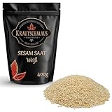 Krautschmaus Sesam ganz 400g, Sesamkörner zum Backen, Sesamsamen, Sesamkerne, Sesamsaat, Sesam Gewürz ohne Zusatzstoffe, Vegan