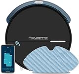 Rowenta RR7455 Saugroboter Explorer Serie 60 | 2 in 1 Reinigung | Extrem flach | App Steuerung & Sprachsteuerung | Smartes Navigationssystem | Intelligente Teppicherkennung für Boost | Aqua Power Mop