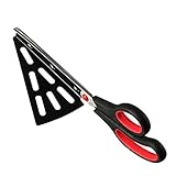 Flintronic Pizza Cutter, Pizzaschneider, Scharfen Klingen Pizzaschere, Pizzaschneider mit Pizzaheber Edelstahl, Pizza-Schere/Pizzamesser für Weihnachten Party, Weihnachtengeschenk - Rot