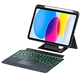 Tastaturhülle für Samsung Galaxy Tab A9 Plus 27,9 cm (11 Zoll), wiederaufladbar, Bluetooth, UK-Version, Trackpad-Tastatur, Schwarz