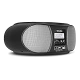 TechniSat DIGITRADIO 1990 - Stereo-Boombox mit DAB+/UKW-Radio und CD-Player (Bluetooth-Audiostreaming, Kopfhöreranschluss, USB, AUX in, Ladefunktion, Uhr, 2 x 1,5 Watt Ausgangsleistung) schwarz