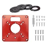 Frästisch Einlegeplatte aus Aluminium, Router Tischplatte, für Woodworking Benches Router Plate Wood Tools Milling Trimming Machine with Rings