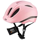 KED Meggy II Trend 2024 | Kinder Fahrradhelme Flamingo pink matt / 49-53 (SM) Insektenschutznetz Integriertes LED-Rücklicht maxSHELL Technologie