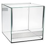 GarPet Glas Terrarium 30x30x30 cm Reptilien Amphibien Spinnen Glasterrarium mit Alu Belüftung Falltür Guillotine Tür