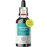 Flüssig Chlorophyll aus Alfalfa (50ml) - hochdosiert mit 200mg Chlorophyllin - ohne Jod - Alternative zu Chlorophyll Tabletten - vegan, laborgeprüft und in Deutschland produziert