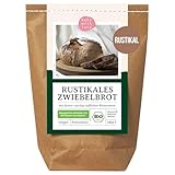 Bio Rustikales Zwiebelbrot Brotbackmischung | Knuspriges Brot mit Röstzwiebeln | Brot Backen im Ofen und Brotbackautomat | Bake with Love (1erPack)