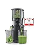 CASO Juice Fit Pro - Slow Juicer, Testsieger: Haus & Garten Test, niedrige Umdrehungszahl (40 U/min), Große Einfüllöffnung von 130 mm Ø für ganze Früchte, Schwarz