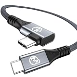 JavicTech Rechtwinkliges USB C 3.2 Gen 2x2 Kabel 0.3M, 20Gbps Datenübertragung, 4K USB C Monitorkabel, Kurzes Typ C 90 Grad Kabel, 240W PD Aufladen für iPhone 16 15 Pro, MacBook iPad, Galaxy S25/S24