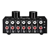 Aboiled 6 Eingang 1 Ausgang Umschalter Auswahl der Audio Umschalter Audio Eingangs Signal Schalter mit LautstäRke Regelung und Manuellem Schalter