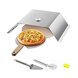 13-Zoll-Pizzaofen-Kit aus Edelstahl, langlebig, einschließlich Pizzakammer, einfach zu bedienen, for Außenbereiche, Gärten, Terrassen, Heimgebrauch