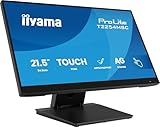 iiyama Prolite T2254MSC-B2AG 54,6cm 21,5' IPS LED-Monitor Full-HD 10 Punkt Multitouch Optical-Bonded kapazitiv HDMI DP USB 3.2 AntiGlare-Beschichtung Höhenverstellung 7H MPP2.0 schwarz