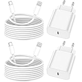 iPhone Ladekabel, [MFi-Zertifiziert] 2er-Pack 25W iPhone Ladegerät Apple-Ladekabel 2M, iPhone-Schnellladegerät mit USB-C-auf-Lightning-Kabel für iPhone 14 13 12 11 Pro Max XS XR X 8 7 6 Plus 5 iPad