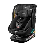 XOMAX Kindersitz drehbar 360°, ISOFIX I mitwachsend I 0-36 kg, 0-12 Jahre, Gruppe 0+/1/2/3, 5-Punkt-Gurt, 3-Punkt-Gurt I Bezug waschbar I ECE R129 I, Farbe:Schwarz