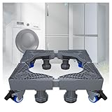 WXJHNYBS Waschmaschinenräder Einstellbar Sockel Für Waschtrockner Dämpfung Waschmaschinen-Support Waschmaschine,8Beine-4Rollen