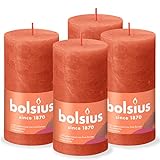 Bolsius - Rustikales Licht - Orange - 13cm - 4 Stück - Ostern