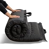 MAXYOYO Tragbare Faltbare Futon -Matratze, Hypoallergener Stoff Und Memory Foam Matratzenpad Mit Griff Und ReißVerschluss FüR GäStewagen Im Innen Camping Im Freien (Holzkohle, 71x190 cm)