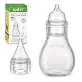 Haakaa Silikon Nasensauger | Sicherer Nasenreiniger | Easy-Squeeze Nose Bulb Syringe, Nose Unblocker für Neugeborene und Kleinkinder, 0m+ (1 Ersatzkopf) - Transparent