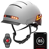 LIVALL Smart Helm, Fahrradhelm mit LED-Frontleuchten und Bremswarnleuchten, SOS-Alarm