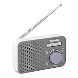TechniSat TECHNIRADIO 200 – Kompaktes DAB Radio (DAB+, UKW, Lautsprecher, Kopfhöreranschluss, zweizeiliges Display, Tastensteuerung, klein, 1 Watt RMS) grau/weiß