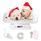 Digitale Haustierwaage,Hundewaage 15Kg (±1gram), LCD Digitale Katzenwaage mit 4 Wiegemodi (kg/oz/lb/ml), Tierwaage für Kleine Tiere mit Maßband, Karten und Halsband,für Katzen,Haustiere, Küche