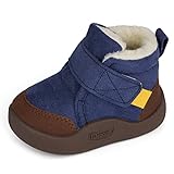 MASOCIO Winterschuhe Baby Boots Stiefel Winter Babyschuhe Junge Mädchen Hausschuhe Kleinkind Winterstiefel Schuhe Navy Blau Größe 21 (Herstellergröße: CN 18)