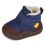 MASOCIO Winterschuhe Baby Boots Stiefel Winter Babyschuhe Junge Mädchen Hausschuhe Kleinkind Winterstiefel Schuhe Navy Blau Größe 21 (Herstellergröße: CN 18)