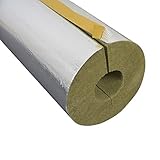 Scorprotect® Rohrschale (Steinwolle, 28 x 30 mm x 1 Meter) Rohrisolierung Steinwolle Alukaschiert 0.040 W/MK