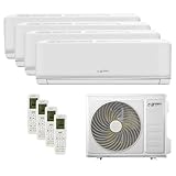 Klimaanlage Quadri Split 9000+9000+9000+18000 BTU Green Electric Plus, Wi-Fi R32, Energieeffizienz A++/A+, 4 Innengeräte und 1 Außengerät, mit Fernbedienung, Geringer Stromverbrauch