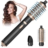 HyAdierTech Warmluftbürste Rotierend Set, 3 in 1 Air Styler mit Föhnbürste, Warmluftbürste, Haartrockner Thermal Brush, Leistungsstarke Rundbürstenföhn Set zum Trocknen Glätten Formen (Schwarz)
