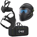 Optrel Panoramaxx Quattro Automatik-Schweißhelm mit Swiss Air Atemschutzsystem - Professioneller Schweißschutz mit Panorama-Sichtfeld und TH3-Filter für intensives Schweißen