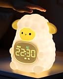 Yiliaw Schaf Kinderwecker mit Nachtlicht – Schlaftrainer & Aufwachuhr, wiederaufladbare Silikonlampe für Schlafzimmer, Perfekter Schlafbegleiter für Jungen & Mädchen