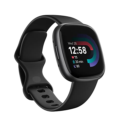 Fitbit Unisex-Adult Versa 4,Black Smartwatch, Schwarz / Aluminium in Graphit, One Size