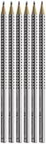 Faber-Castell 117697-6 Bleistifte GRIP 2001, Härtegrad: HB, Schaftfarbe: silber
