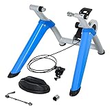 HOMCOM Rollentrainer Fahrradtrainer Heimtrainer mit 8-Stufen-Widerstand Magnetbremse für 650C, 700C/26-29' Metall Blau 77 x 56 x 47,5 cm