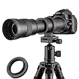 JINTU 420-800mm F/8.3 Teleobjektiv Zoom Linsen Manuelle MF für Canon DSLR Kameras 4000D 2000D 1200D 1300D 1000D 60D 70D 80D 90D 4000D 1200D T3 T3i T4i T5 T5i T6 T6i T6s T7 T7i T8 Aluminum Alloy