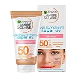 Garnier Sensitiv Expert + Sonnencreme für das Gesicht, Wasserfester Sonnenschutz mit LSF 50, Für empfindliche und helle Haut, Ambre Solaire, 50 ml
