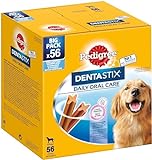 Pedigree DentaStix Daily Oral Care Zahnpflegesnack für große Hunde (+25kg), 56 Stück (1 Packung) – Hundeleckerlis mit Huhn– & Rindgeschmack für jeden Tag, für gesunde Zähne