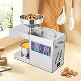 Multifunktionale Ölpressmaschine 2. Gen – Elektrische Ölpresse aus Edelstahl – Automatische Küchenölpresse für Sesam, Erdnüsse und mehr Home820W
